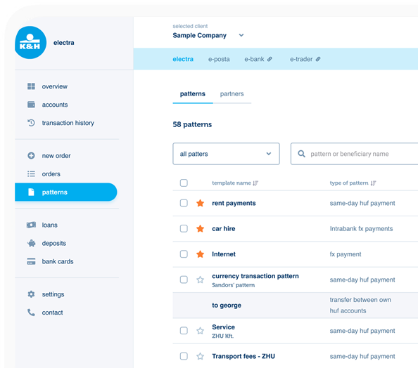 K&H Bank's Corporate Netbank